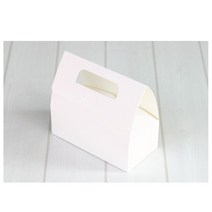 신성박스컴퍼니 화이트마카롱 손잡이2구선물상자, 10개입