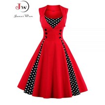 복고풍 빈티지 드레스 여성 긴 소매 복고풍 복고풍 복고풍 튜닉 캐주얼 파티 드레스 Vestidos