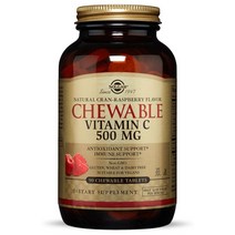 솔가 비타민 C 500mg 내추럴 크랜-라즈베리 츄어블 타블렛 글루텐 프리, 90개입, 1개