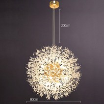 현대 크리스탈 민들레 샹들리에 조명 펜던트 거실 식당 홈 장식 Led 천장 램프, [05] D80cm-gold, [04] 3 lights switchable