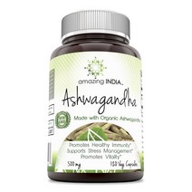 어메이징인디아 아슈와간다 500mg 베지 캡슐, 120개입, 1개