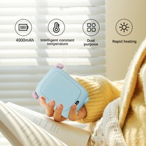 따뜻한 겨울 전기 히터 핸드 워머 2 in 1 휴대용 전원 은행 usb 충전식 핸드, 푸른