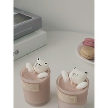 어썸센트 커피곰 커피냥 캔들 귀여운 친구 선물 답례품 인테리어 소품 주문제작 감성 방향제 저렴한선물 130g (선물포장+티라이트캔들증정), 고양이, 블랙체리