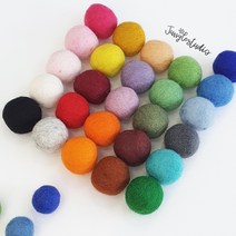 [정글스튜디오] 양모볼 1.5cm 2.2cm 3cm 100%울 펠트볼 DIY, 17.레드브라운