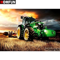농업 기계 텃밭 도구 농기구homfun 전체 사각형원형 드릴 5d diy 다이아몬드 페인팅 트랙터 농장 자수 크로스 스티치 5d 홈 장식 선물 a07280, 라운드 드릴 120x160