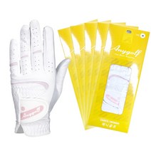 5세트 핸즈온 여자 반피 골프장갑 반양피 양손 연습용, 핑크 여성 5켤레