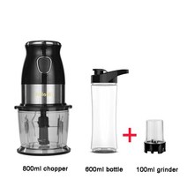 BPA 프리 500W 휴대용 개인 블렌더 믹서 푸드 프로세서 보울 600ml 쥬서 병 고기 분쇄기 베이비 메이커, 3.With extra grind cup - AU 플러