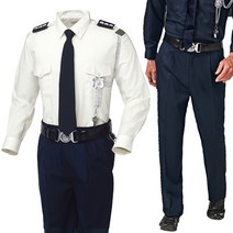 추동 경비복 상의 하의 별매 경비복 02 라이트베이지 바지-T-19P-곤색 긴팔 셔츠 바지 티뷰크