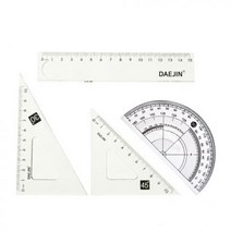 [대진교육] 대진 2000 각도기1 삼각자2 자1 초등준비물 신학기준비 1세트