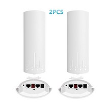 사용이 편리한 5.8G 무선 AP 라우터 300Mbps 브리지 3KM Wifi 리피터 P2P 고출력 야외 CPEIP 카메라 용 24V POE 포함, 02 2pcs, 01 EU 플러그, 02 2pcs_01 EU 플러그