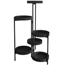 화분선반 진열대 정리대 화분다이 노르딕 라이트 럭셔리 금속 실내 식물 스탠드 다층 플로어 타입 친환경, 13 Disk And Black Frame