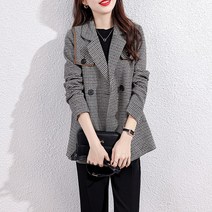 천조 모직 정장 코트 여 추 루즈핏 잉글리쉬 블라우스