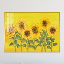 아트블루 돈 들어오는 6송이 해바라기 수채화 그림 풍수 인테리어 액자, 6번 6송이 해바라기_밝은노랑배경