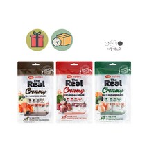 강아지 짜먹는 간식 츄르 영양가득 여름철 수분보충 하림 더리얼 크리미 [닭가슴살 연어 소고기 오리], 닭가슴살