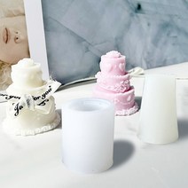케이크 모양의 촛불 금형 퐁당 케이크 베이킹 금형 아로마 테라피 양초 만들기 금형 DIY 발렌타인 데이 선물 장식, [01] A
