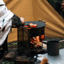 캠핑화목난로 야외캠핑 안전망 세트 미니 휴대 실내용, G 스토브