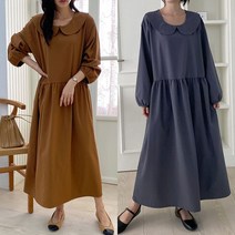 임부복 젤리 둥근카라 롱 원피스 빅사이즈 임산부 드레스 하객룩