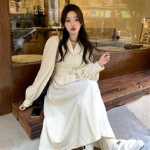 골덴 코듀로이 롱 카라넥 빅카라 A라인원피스