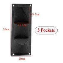 수태지지대 식물재배기 줄기유인망 수태검은 식물 성장 가방 딸기 꽃 패브릭 수직 정원 거실 냄비 벽 교수, 02 Black 3 pockets