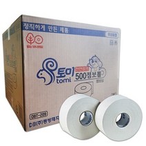 탑월드/ 토미 점보롤 천연펄프 500M 1겹 16롤 1박스 휴지, 1개
