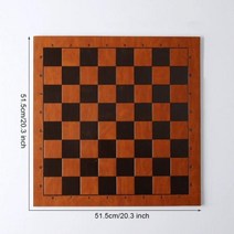 8x8 그리드 미세 인쇄 체스 판 PVC 국제 체스 바둑판 매트 재미있는 가족 연동 전략 게임, 51 cm-orange