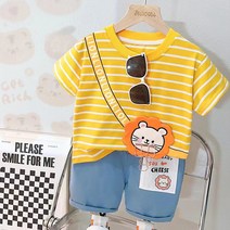 몽실이 애니멀스트라이프 반팔상하복 여름 외출복 유아 여아 남아
