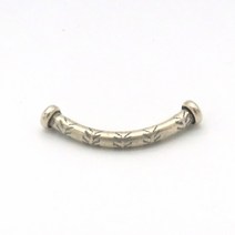 나뭇잎 무늬 파이프 카렌 실버 펜던트