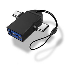 3.0U 디스크 카드 판독기 Usb 연결 관 다기능 2에서 1 인조 인간 TYPE-C 이동 전화 접합기, 01 Black
