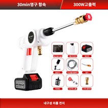 Dishijie 무선 고압세차기 독일 휴대용 고압분사기, 88vf 공구함+배터리 1개, 흰색