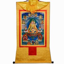 탱화 티벳 천주 석가모니 경면주사 thangka 표구사 탱화 불화 달마도 참선 불교미술 gandhanra 수제 티베트 그림 예술 padmasambhava 전문가 불교 3, xl(120cm-82cm), 노란색
