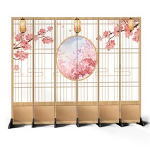 일본식 파티션 카페 식당 사무실 인테리어 칸막이 가림막, 라이트브라운커스텀6반투명36