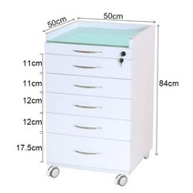 병원 서랍장 진료용 사이드 이동식 보관 수납장, 서랍장 화이트오렌지 2플레이트