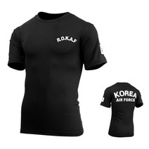 군헌터 쿨드라이 ROKAF 공군 검정 반팔 군인 군대 군용 티셔츠