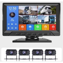 6채널 측후방 카메라 트럭 트레일러 캠핑카 버스 24V, 10인치 터치 BSD 경고 5채널