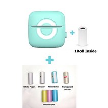 미니 귀여운 모양 휴대용 무선 감열식 라벨 프린터 57mm 안드로이드 IOS, 14 C13 Blue with 7Rolls