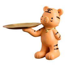 크리 에이 티브 동상 트레이 보관 예술적 공예 조각 수지 장식 동물 입구 복도 사탕 장신구 장식품 사무실, 오렌지