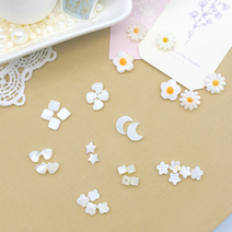 자개 진주 비즈 반지 팔찌 목걸이 만들기 공예 악세사리 재료 부자재, 자개 플라워, JB321. 데이지꽃 퍼플 12mm