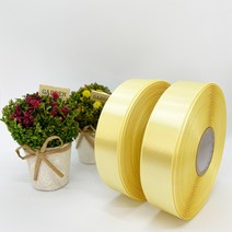 포장 리본 끈 제이제이리본 고밀도주자 2롤 45M (20mm 25mm), 25mm, 연노랑