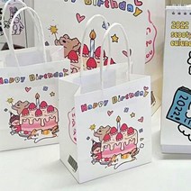 생일선물백 답례품봉투 예식장 종이 페이퍼백 소형, 화이트S