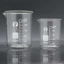 측량장비 붕규산 3000 유리 비커 5-3.3 ml 실험실 고온 저항 비커 측정 유리 컵 실험실 장비, 05 100mL