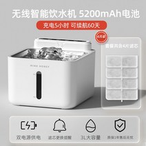 자동 애견 급수기 물 디스펜서 강아지 반려묘 고양이 애완 동물 무선 펫, A. 배터리 5200mA + 필터4개