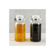 츠바메 일본 셀러메이트 눈금 밀폐유리병 500ml / 유리오일병, 500ml-눈금 클립형