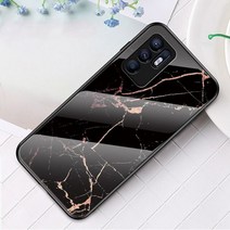 대리석 강화 유리 뒤 표지 리노 6 프로 빅 6Z 5G 4G 스마트폰 케이스 하드 Funda TPU 보호 슬림 피부