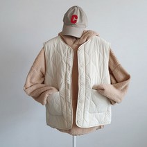 여성 뽀글이 후리스 덤블 양면 퀼팅 패딩 조끼 베스트