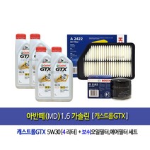 AbanteMD 1.6 Gasoline-아반떼MD 1.6가솔린 캐스트롤GTX(4L)엔진오일세트1182-2422