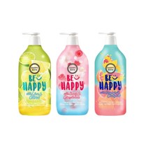 해피바스 스마일바디워시 자몽오렌지+유자라임+체리베리 900g, 1세트
