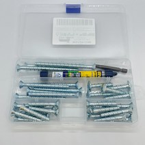 콘크리트 스크류 앙카 볼트 30개 세트 (드릴기리 + 비트소켓 포함) 세트앙카 웨지앙카 대체, 스크류앙카(30개) + 비트세트