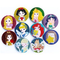 보석십자수 양면 거울 DIY, 숲속공주, X