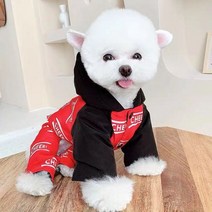 강아지 겨울 옷 티셔츠 애견의류 소형 개와 고양이용 귀여운 잠 부드럽고 통기성 개 액세서리 코트, 5.Black red - XL7kg