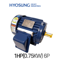 효성모터 1HP(0.75KW) 6극 IE3 프리미엄효율 HT수평 축경24mm, 440V